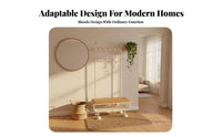 complete Design Coat Rack with Shoe Bench Multi-Functional unobstructedstanding Rack with Bench and Shoe Shelves Space-Saving Entryway Furniture Creamy aesthetic for Apartment Dwellers, Homeowners, Families, Hallway, Mudroom, Living Room, Bedroom