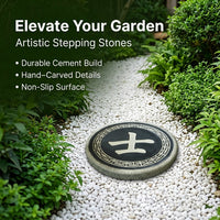Large Stepping Stones, Concrete Steppers 44x44x5cm, Square Textured Garden Pavers, Weather-Resistant Patio Decor