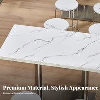Thickened Tabletop Quick-Service Restaurant Table Easy to Clean Commercial Dining Set Heavy-Duty Stainless Steel Pedestal Table Low Maintenance for Business Owners, Restaurants, Snack Counters, Cafes