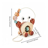 Fine Movement Skills Wooden Crab Pull Toy Hand-Eye Coordination Crab Bead Maze Toy Sensory Development Wooden Bead Maze Educational for Playroom