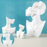 3 Pieces Matte Jewelry Display Bust Easy to Clean Necklace and Earring Display Stand Compact Jewelry Bust Multifunctional for Jewelers