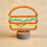 Burger Neon Light Colorful Burger Neon Sign Cute for Bedroom