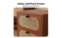 Versatile Use Woven-Front Drawer Unit Sturdy Construction Multi-Drawer Storage Chest Vintage Design Nightstand Space-Saving Design for Apartment Dwellers, Homeowners, Bedroom, Living Room, Hallway, Small Areas