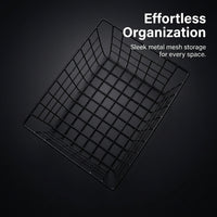 Bathroom Storage Baskets with Handle for Under Sink Organization, Metal Wire Rack for Kitchen and Cabinets, Iron