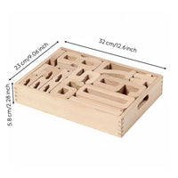Wooden Number Tiles Set Early Education Math Counting Blocks Wood Number Stacking Toy for Preschoolers, Classroom