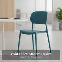 Easy to Clean Molded Plastic Side Chair Stackable Indoor Seating Lightweight Dining Stool Modern Design for Restaurant Owners, Apartment Dwellers, Study Room, Kitchen, Special Events, Balcony