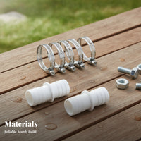 2 Pieces Plumbing Part Stainless Steel Ribbed Plastic Hose Barb Fitting