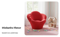 blossom Backrest Flower-Shaped Seat Princess aesthetic Plush Single-Person Chair Cute Aesthetic children's Furniture Soft Texture for Girls, Toddlers, Teens, Playroom, Living Room, Bedroom, perusing corner