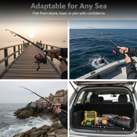 Carbon Fiber Telescopic Sea Fishing Rod for Long Casting, Heavy Duty
