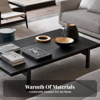 Minimalist Design Square Block-Leg Low Table Wabi-Sabi design Living Room Furniture Nordic Aesthetic Natural Wood Look for Interior Designers, Homeowners, Families, Lounge, Reception Area, Home Office