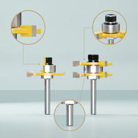 2 Pieces Interlocking and Groove Router Set Burr-Smooth Joinery Router Sturdy