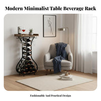 Freestanding Vino Rack with Surface Multi-Functional Freestanding Vino Bottle-Shaped Bar Sturdy Construction for Home Hosts, Collectors