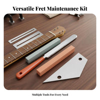 Stainless Steel Guitar Fret Dressing Tool Set Professional Grade Fret Leveling File Kit Precision Measurement for DIY Enthusiasts, on the Go