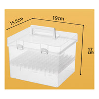 Marker Holder Secure Storage Case with Latch Sturdy Clear Container with Lid for Artists, Students, Art Studio, Classroom, Desk