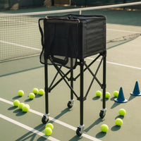 Foldable Tennis Sports Basket Carrier Cart FoldablePickleball Cart Large Capacity Portable Sports Basket Carrier for Coaches
