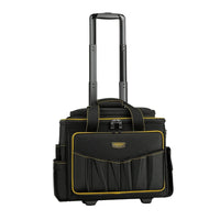 Telescoping Rolling Tool Storage Bag Multi-Pocket Rolling Tool Bag Portable Heavy-Duty for Contractors, Electricians, Technicians, Job Sites, Maintenance Work