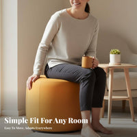 Mobile Textile Pouf with Handle Sturdy Construction Upholstered Bench Minimalist Design Indoor Seating Modular for Interior Designers, Homeowners, Adults, Living Room, Bedroom, Lounge Area, Entryway