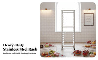 Commercial Pastry Cart Rust-Verify Rolling Bun Pan Rack Rust Verify Stainless Steel Tray Rack for Caterers, Home Cooks, Hotel, Cafeteria