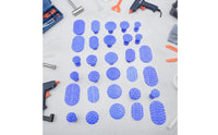30 Pieces Textured Dent Repair Pads with Threaded Stem Oval Dent Pulling Pads Convex Straight for DIYers