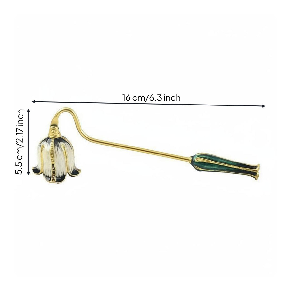 Ideal Gift Candle Snuffer Elegant Design Bell Candle Extinguishing Tool Smokeless Extinguishing Bell-Shaped Flame Snuffer Long-Lasting Metal Construction for Home Decor, Wedding, Dinner Party, Religious Ceremony