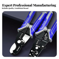 Cutting Notches Heavy Duty Wire Trimmers Synthetic Handles Multifunction Pliers Steel Head Wire Cutter Stripper Non Slip Handle for Electricians