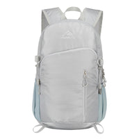 Lightweight Backpack Side Pockets Daypack Zippered Backpack Textured Woven Textile Lightweight Daypack Mesh Reinforcement