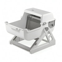 Semi-Automatic Waste Pan Large Cat Waste Pan with Grid Odor Control Pet Supply for Cats, Apartments