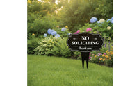 No Soliciting Sign with Stake Weatherproof No Soliciting Sign Decorative
