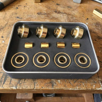 Gold Skateboard Bearing Set Nylon Cage Longboard Wheel Bearing Set Thickened Outer Wall for Longboarding