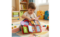 Busy Board with Wooden Board Preschool Motor Skills Toy for Young Children