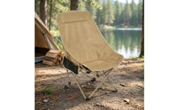 Camping Chair with Carry Bag Padded Folding Chair with Side Pocket Furniture High-Back Portable for Campers, Fishing, Picnics