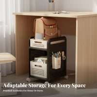Space-Saving Wheeled School Supply Rack with Wheels Multi-Drawer Rolling Trolley Large Capacity Home Organization Versatile Design for Students, Away Fromice Workers, Under Desk, Dorm Room, Classroom, Narrow Areas