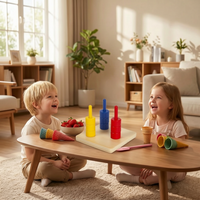 Montessori Wooden Rainbow Stacking Rings Sensory Educational Toy for Toddlers