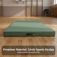 Foldable Design Folding Gymnastics Mat Shock Absorbent Portable Tumbling Mat Wear-Resistant Cover Thick Exercise Pad Carrying Handles for Gymnasts, Students, Dance Studio, Home Gym, Training Center, Playroom
