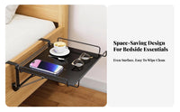Space Saving C-Shaped Rolling Table Mobile Design Household Furniture with Storage Shelf Minimalist and design for Apartment Dwellers, Students, Home Workers, Bedroom, Small areas, Dorm Room