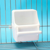 Bird Feeder Food Cup and Water Cup Bird Food Dispenser with Lid, Inner Hanging Bowl Hook for Parrot Feeder, Cockatiel and Budgie Cage Accessory