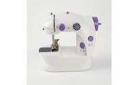 White with Lavender Accents Electric Sewing Machine Built-in Light Tabletop Sewing Machine Speed Control Stitching Tool Foot Pedal