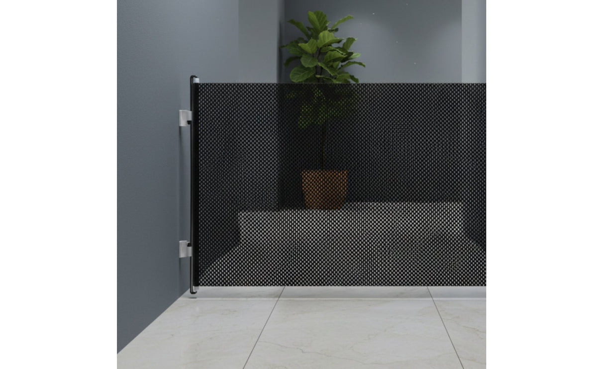 Extendable Cat Fence Space-Saving Retractable Pet Gate Easy Installation Retractable Mesh Gate for Renters, Dog Owners, Doorways, Hallways, Stairs