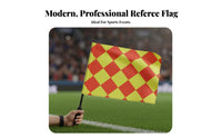 2 Pieces Referee Flag Set High Visibility Colors Linesman Flag Comfortable Sponge Grip Football Referee Equipment Set for Referees, Sports Training