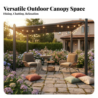Aluminum Frame Pavilion Waterproof Solid Roof Gazebo Sun Protection Outdoor Shelter for Homeowners, Entertainers, Courtyard, Backyard, Poolside