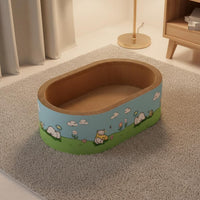 Less Mess Deep Cat Scratcher Bowl Long-Lasting Round Cat Scratcher Bed Furniture Protector Spacious Design for Large Cats