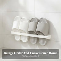 Drillno-Drill Installation Adhesive Slipper Holder Water Draining Bathroom Accessory Strong Adhesion Shoe Organizer Space-Saving for Apartment Dwellers, Homeowners, Families, Restroom, Behind the Door, Entryway, Closet