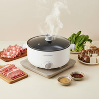 Electric Hot Pot with Steamer 110V US Standard Electric Cooking Pot with Steamer Multifunctional Non Ramen Cooker for Small Families, Dorm Room