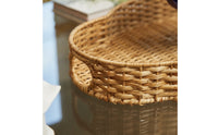 Wicker Tray with Handles Decorative Rattan Serving Tray with Handles Rustic Woven Serving Basket for Kitchen