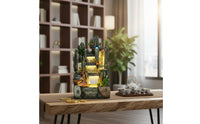 Humidifying Rockery Waterfall Fountain Acts as Humidifier Feng Shui Water Wheel Fountain Natural Landscape Design House Decoration Mini Aquarium for Business Owners, Office, Living Room, Reception Area, Entryway