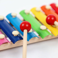 Kids Wooden Xylophone Music Learning 8 Note Rainbow Glockenspiel Educational Colorful 8 Key Xylophone for Young Children, Infants