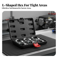 6 Pieces Tight Space Reach Injector Line Socket Set Prevents Rounding Injector Line Wrench Set Heavy Duty for Confined Areas