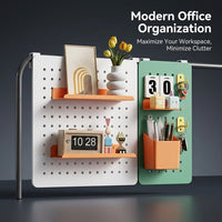 Pegboard Organizer for Office Desk Divider, Wall Mounted Peg Boards with Accessories, Iron Partition Storage for Workers