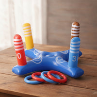 Color-Coded Hoop Toss Game with Rings Interactive Inflatable Water Toss Game Colorful Toy Portable for Backyard