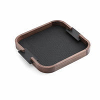 Tableware Spill Resistant Easy to Clean Decorative Tray Leather Edged Wood Tray